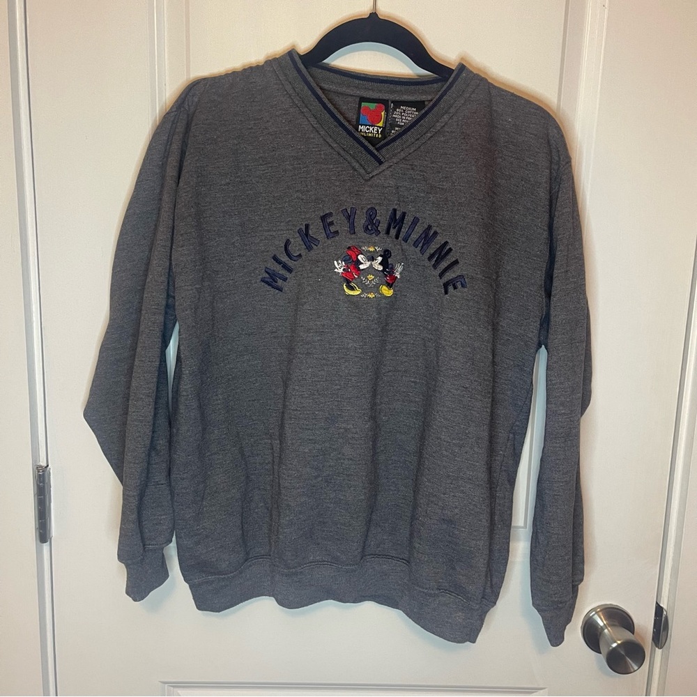 Vintage Mickey and Minnie embroidered Crewneck